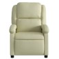 vidaXL Sillón reclinable eléctrico de cuero auténtico blanco crema vidaXL Sillón reclinable eléctrico de cuero auténtico blanco crema
