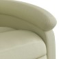 vidaXL Sillón reclinable eléctrico de cuero auténtico blanco crema vidaXL Sillón reclinable eléctrico de cuero auténtico blanco crema