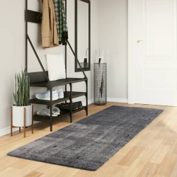 vidaXL Alfombra de pelo corto suave lavable HUARTE antracita 80x250 cm