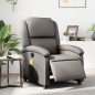 vidaXL Sillón reclinable de masaje eléctrico cuero auténtico gris vidaXL Sillón reclinable de masaje eléctrico cuero auténtico gris