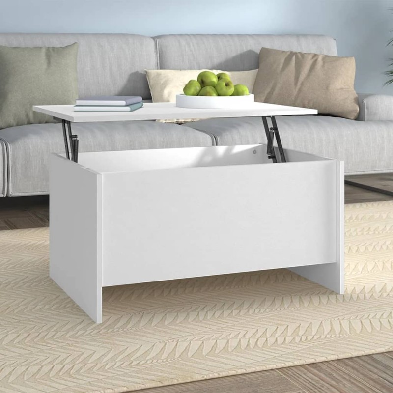 vidaXL Mesa de centro madera contrachapada blanco 80x55,5x41,5 cm vidaXL Mesa de centro madera contrachapada blanco 80x55,5x41,5 cm