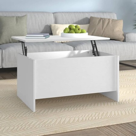 vidaXL Mesa de centro madera contrachapada blanco 80x55,5x41,5 cm