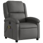 vidaXL Sillón reclinable de masaje eléctrico cuero auténtico gris vidaXL Sillón reclinable de masaje eléctrico cuero auténtico gris