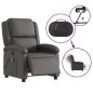 vidaXL Sillón reclinable de masaje eléctrico cuero auténtico gris vidaXL Sillón reclinable de masaje eléctrico cuero auténtico gris