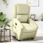 vidaXL Sillón reclinable de masaje elevable cuero auténtico crema vidaXL Sillón reclinable de masaje elevable cuero auténtico crema
