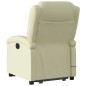 vidaXL Sillón reclinable de masaje elevable cuero auténtico crema vidaXL Sillón reclinable de masaje elevable cuero auténtico crema