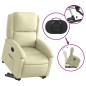 vidaXL Sillón reclinable de masaje elevable cuero auténtico crema vidaXL Sillón reclinable de masaje elevable cuero auténtico crema