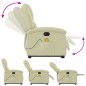 vidaXL Sillón reclinable de masaje elevable cuero auténtico crema vidaXL Sillón reclinable de masaje elevable cuero auténtico crema