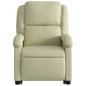 vidaXL Sillón reclinable de masaje elevable cuero auténtico crema vidaXL Sillón reclinable de masaje elevable cuero auténtico crema