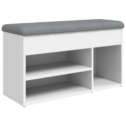vidaXL Banco zapatero madera de ingeniería blanco 82x32x45,5 cm