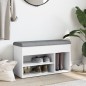 vidaXL Banco zapatero madera de ingeniería blanco 82x32x45,5 cm vidaXL Banco zapatero madera de ingeniería blanco 82x32x45,5 cm