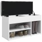 vidaXL Banco zapatero madera de ingeniería blanco 82x32x45,5 cm vidaXL Banco zapatero madera de ingeniería blanco 82x32x45,5 cm
