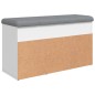 vidaXL Banco zapatero madera de ingeniería blanco 82x32x45,5 cm vidaXL Banco zapatero madera de ingeniería blanco 82x32x45,5 cm