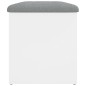 vidaXL Banco con almacenaje madera de ingeniería blanco 82x42x45 cm vidaXL Banco con almacenaje madera de ingeniería blanco 82x42x45 cm