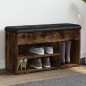 vidaXL Banco zapatero madera de ingeniería roble ahumado 82x32x45,5 cm vidaXL Banco zapatero madera de ingeniería roble ahumado 82x32x45,5 cm