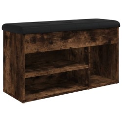vidaXL Banco zapatero madera de ingeniería roble ahumado 82x32x45,5 cm