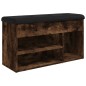 vidaXL Banco zapatero madera de ingeniería roble ahumado 82x32x45,5 cm vidaXL Banco zapatero madera de ingeniería roble ahumado 82x32x45,5 cm