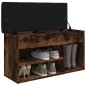 vidaXL Banco zapatero madera de ingeniería roble ahumado 82x32x45,5 cm vidaXL Banco zapatero madera de ingeniería roble ahumado 82x32x45,5 cm