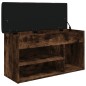 vidaXL Banco zapatero madera de ingeniería roble ahumado 82x32x45,5 cm vidaXL Banco zapatero madera de ingeniería roble ahumado 82x32x45,5 cm