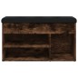 vidaXL Banco zapatero madera de ingeniería roble ahumado 82x32x45,5 cm vidaXL Banco zapatero madera de ingeniería roble ahumado 82x32x45,5 cm