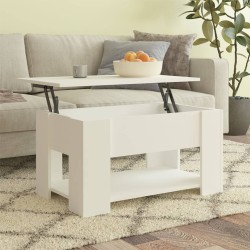vidaXL Mesa de centro madera contrachapada blanco 79x49x41 cm