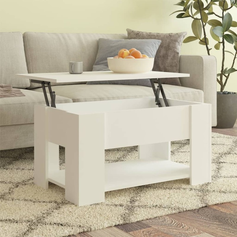 vidaXL Mesa de centro madera contrachapada blanco 79x49x41 cm vidaXL Mesa de centro madera contrachapada blanco 79x49x41 cm