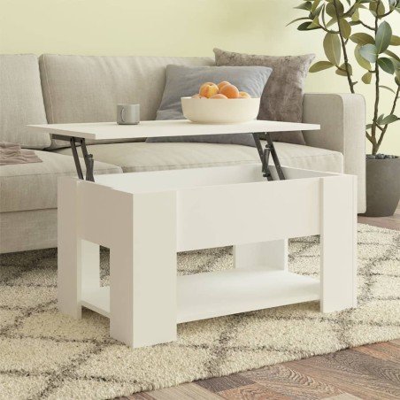 vidaXL Mesa de centro madera contrachapada blanco 79x49x41 cm