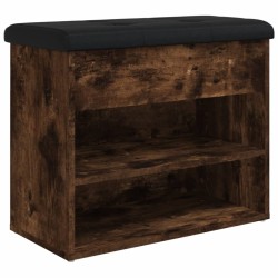 vidaXL Banco zapatero madera de ingeniería roble ahumado 62x32x50 cm