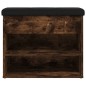 vidaXL Banco zapatero madera de ingeniería roble ahumado 62x32x50 cm vidaXL Banco zapatero madera de ingeniería roble ahumado 62x32x50 cm