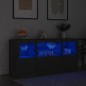 vidaXL Aparador con luces LED negro 142,5x37x67 cm vidaXL Aparador con luces LED negro 142,5x37x67 cm