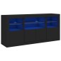 vidaXL Aparador con luces LED negro 142,5x37x67 cm vidaXL Aparador con luces LED negro 142,5x37x67 cm
