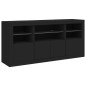 vidaXL Aparador con luces LED negro 142,5x37x67 cm vidaXL Aparador con luces LED negro 142,5x37x67 cm