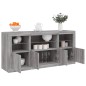 vidaXL Aparador con luces LED gris Sonoma 142,5x37x67 cm vidaXL Aparador con luces LED gris Sonoma 142,5x37x67 cm