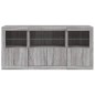 vidaXL Aparador con luces LED gris Sonoma 142,5x37x67 cm vidaXL Aparador con luces LED gris Sonoma 142,5x37x67 cm
