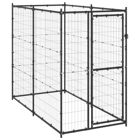 vidaXL Perrera de exterior de acero 110x220x180 cm