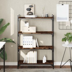 vidaXL Librería 4 estantes madera ingeniería roble ahumado 80x30x120cm