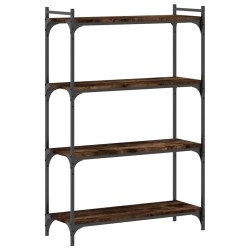 vidaXL Librería 4 estantes madera ingeniería roble ahumado 80x30x120cm