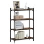 vidaXL Librería 4 estantes madera ingeniería roble ahumado 80x30x120cm vidaXL Librería 4 estantes madera ingeniería roble ahumado 80x30x120cm