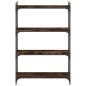vidaXL Librería 4 estantes madera ingeniería roble ahumado 80x30x120cm vidaXL Librería 4 estantes madera ingeniería roble ahumado 80x30x120cm