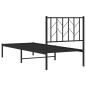 vidaXL Estructura de cama con cabecero metal negro 75x190 cm vidaXL Estructura de cama con cabecero metal negro 75x190 cm