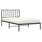 vidaXL Estructura de cama con cabecero metal negro 107x203 cm