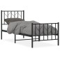 vidaXL Estructura de cama con cabecero y estribo metal negro 80x200 cm
