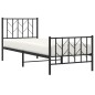 vidaXL Estructura de cama con cabecero y estribo metal negro 80x200 cm