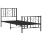 vidaXL Estructura de cama con cabecero y estribo metal negro 80x200 cm