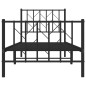 vidaXL Estructura de cama con cabecero y estribo metal negro 80x200 cm