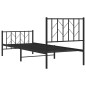 vidaXL Estructura de cama con cabecero y estribo metal negro 80x200 cm