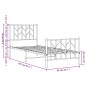 vidaXL Estructura de cama con cabecero y estribo metal negro 80x200 cm