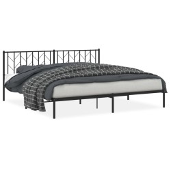 vidaXL Estructura de cama con cabecero metal negro 200x200 cm