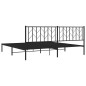 vidaXL Estructura de cama con cabecero metal negro 200x200 cm vidaXL Estructura de cama con cabecero metal negro 200x200 cm