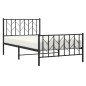 vidaXL Estructura de cama con cabecero y estribo metal negro 100x200cm vidaXL Estructura de cama con cabecero y estribo metal negro 100x200cm